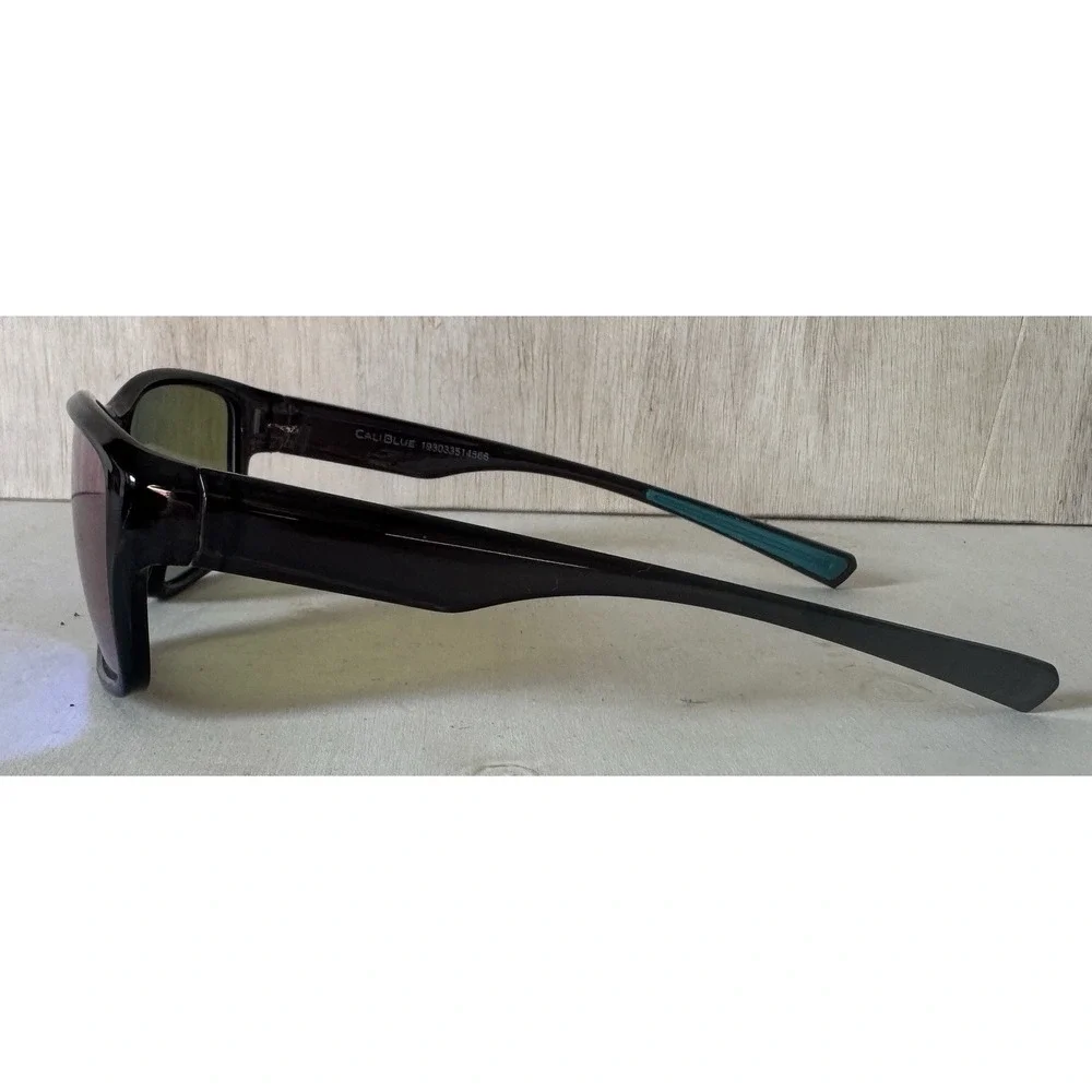 Caliblue Black Polarized Sunglasses Blue Mirror Lenses‎